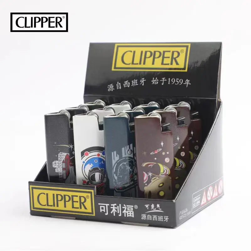 CLIPPER Portable Lighter Grinding Wheel Butane Gas Lighter Replaceable Flint Pulley Metal Machine Creative Vintage Lighters