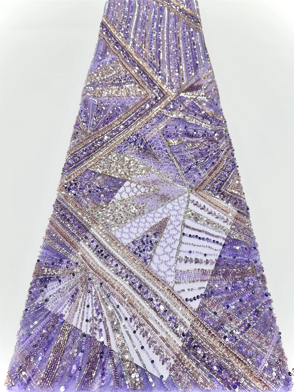 

Luxury French Mesh Embroidery Beaded Lace Fabric African Nigerian Sequins Lace Fabric For Wedding Dress Sewing Material