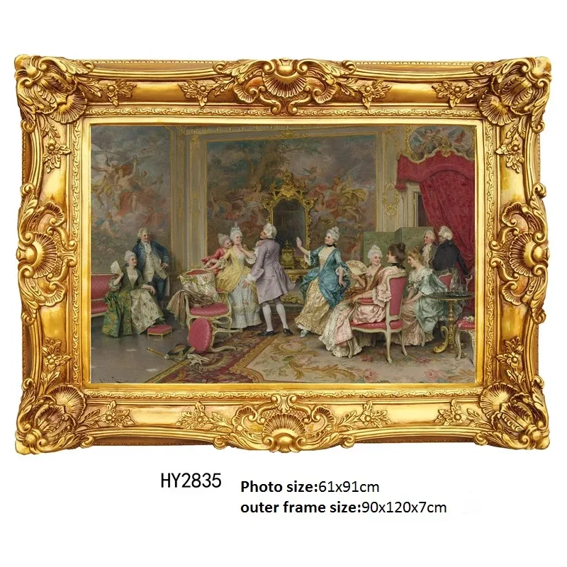 Multi Size Gold European Style Wedding Photo Decorative Frame Mounted Antique Resin Oil Painting Picture Frame