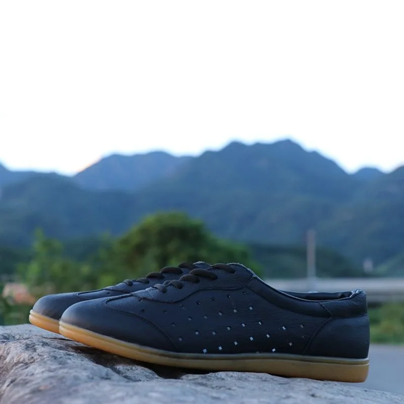 أحذية تدريب فنون الدفاع عن النفس الصيفية للرجال والنساء مصممة من الجلد أحذية تاي تشي للجنسين أحذية كونغفو ذات علامة تجارية فاخرة #5