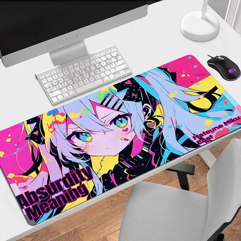 Cute Girl 80x30cm XXL Locking Edge Mousepads Large Gaming Mousepad Keyboard Mats Mouse Mat Beast Desk Pad For Gift Mouse Pads