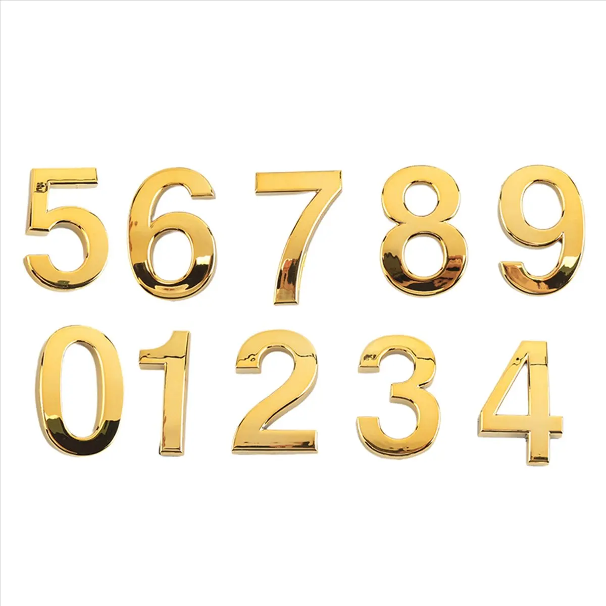 KSOL 3D Numeral Door Plaque House Drawer Sign Gate Digits 0 to 9 ABS Number Tag Hotel Home Sticker Address Door Label Gold