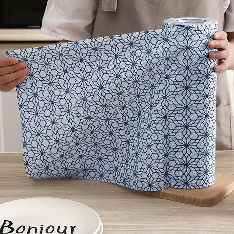 

Japanese Style Reusable Cleaning Wipe Household Kitchen Towels Dish Cloth Wash Paper Towels & Printed Napkin 1 Roll of 40 Sheets