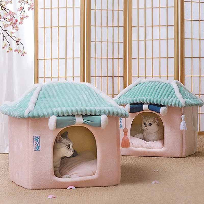 

Fully Enclosed Winter Warm Small Dog Teddy Removable Washable House Dog House Cat Bed Pet Cat Supplier