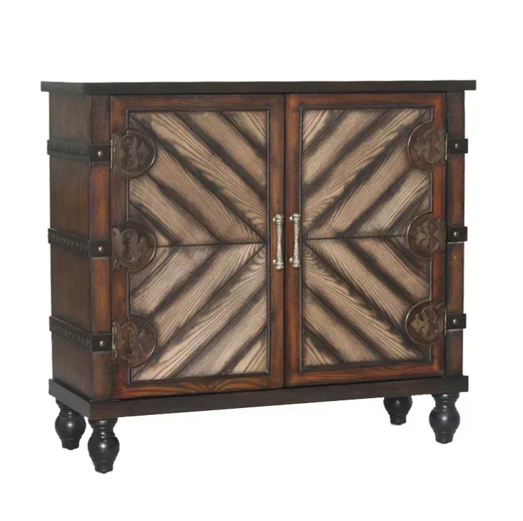 Entrance Cabinet Retro Distressed Locker Storage Cabinet Foyer Curio Cabinet