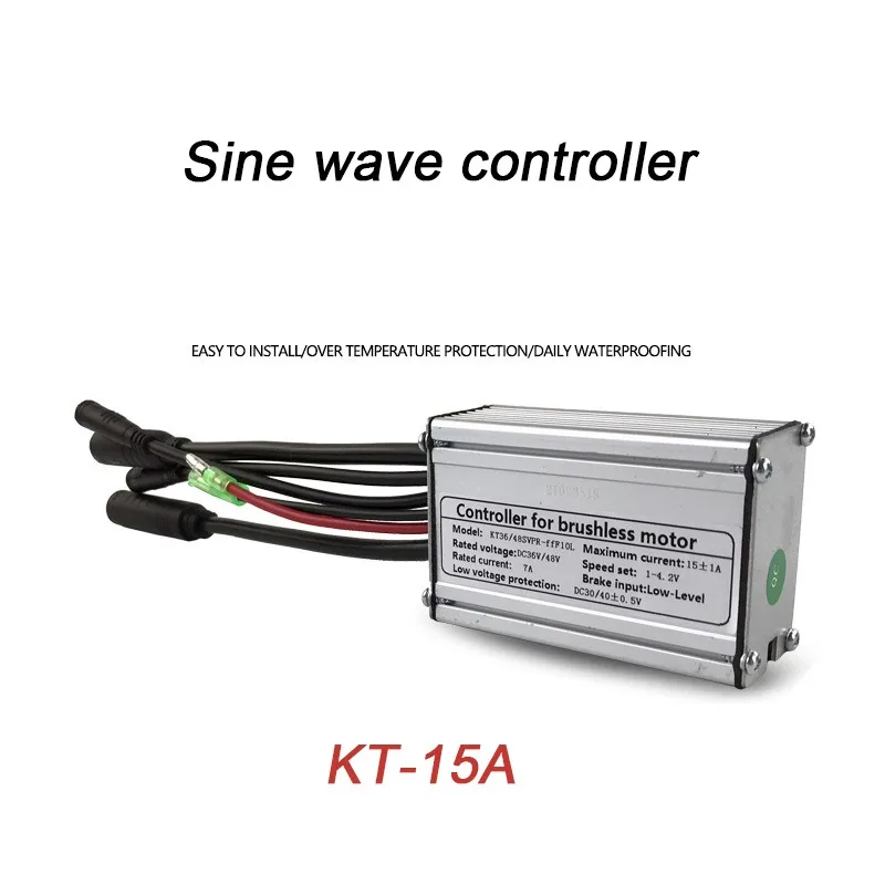 Original Electric bicycle Scooter Controller KT 15A Sine Wave Waterproof Plug Controller with Lamp Line e-Bike refit Accessory