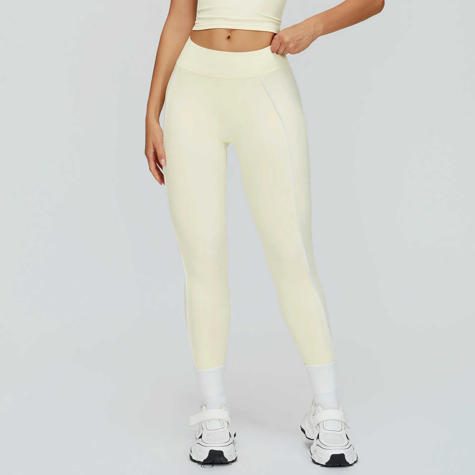 Ningyu Women Sports Color blocking Yoga Pants High waist Tight fitting Beautiful Buttocks Sports Pants Women Fitness Sport Pants