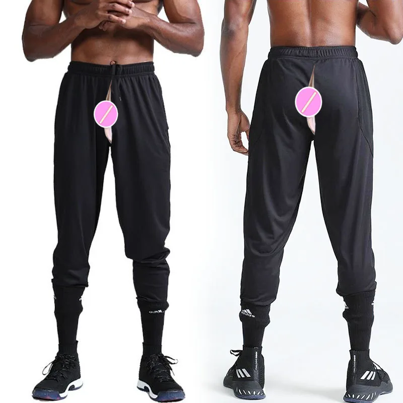 

Open Crotch Hot Pants Sports Basketball Sweatpants Men's Baggy Pants Jogger Casual Streetwear Gym Trunks Y2K Trousers Tracksuits