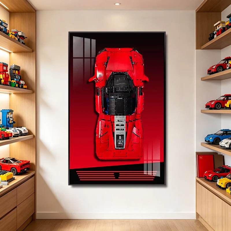 

NEW legof1 car display with Frame Wallboard Suitable for LEGO 42143 DAYTONA SP3 technic building block car Wall Mount