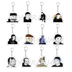 Acrylic Hot Doomer Meme Wojak Keychains for Accessories Bag Arcylic Catboy Pendant Keyrings Jewelry Friends Gamer Gift