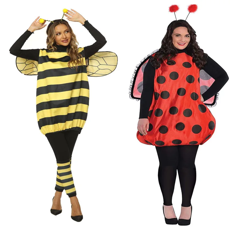 Disfraces de Halloween para adultos y niños, mariquita, abeja, cosplay, vacaciones