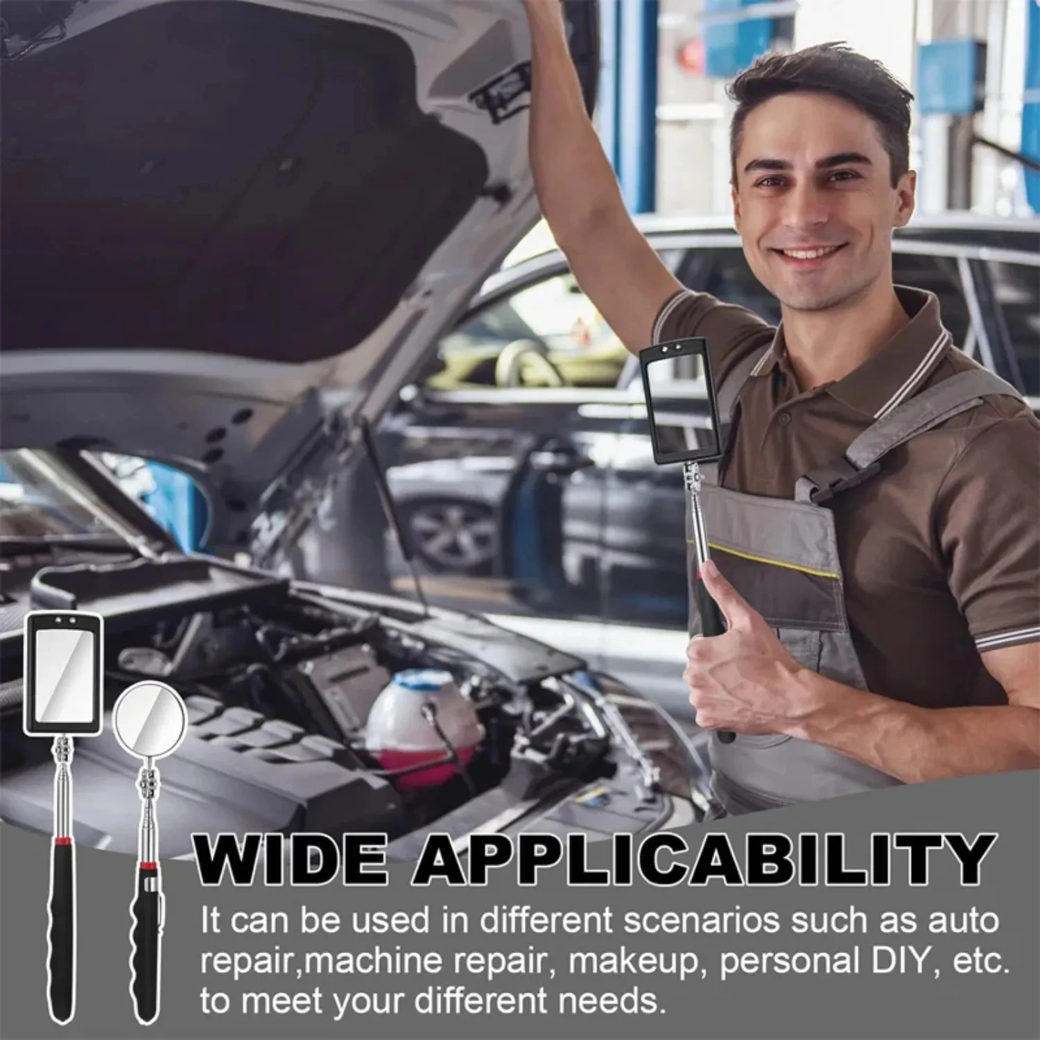 Car 360° Inspection Mirror LED Light Telescopic Inspection Mirror for Check The Condition of Vehicle Automotive Repairs Tools image 4