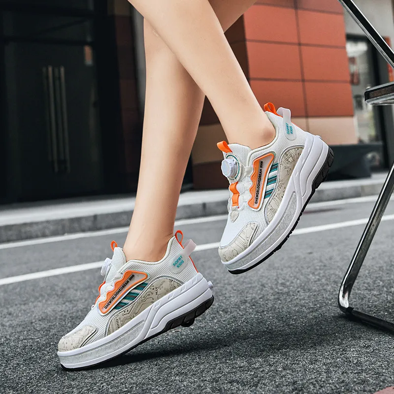 

Детские каблуки на осень и зиму 2025: двухколесные невидимые коньки для девочек, белые роликовые туфли для мальчиков