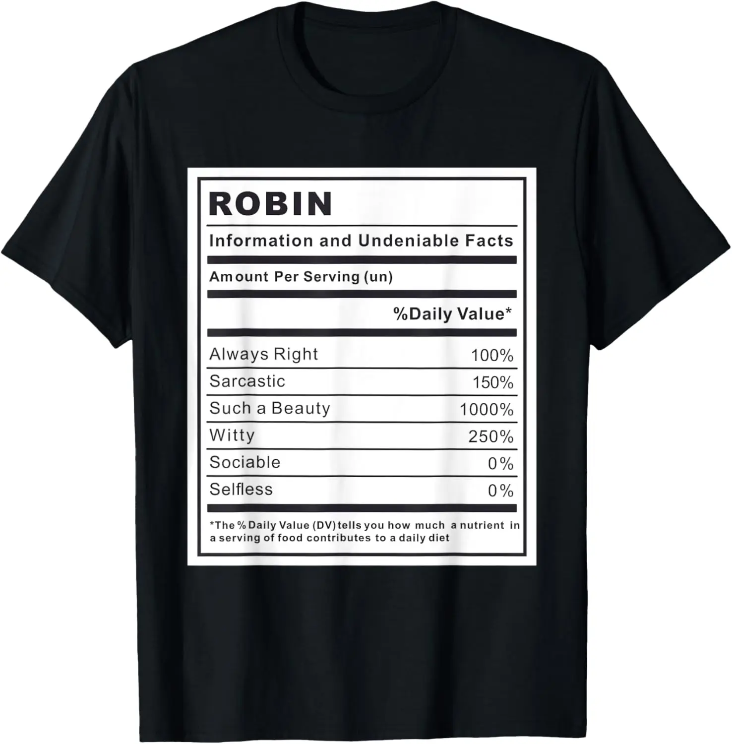 

Mens Robin Information and Undeniable Facts T-Shirt