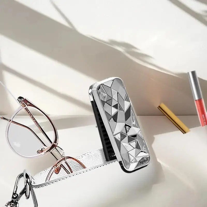 Mini cepillo de pelo 2 en 1, peine de masaje plegable, masaje de cabeza, peines de pelo portátiles antiestáticos, espejo, cojín de aire, peine para masaje del cuero cabelludo