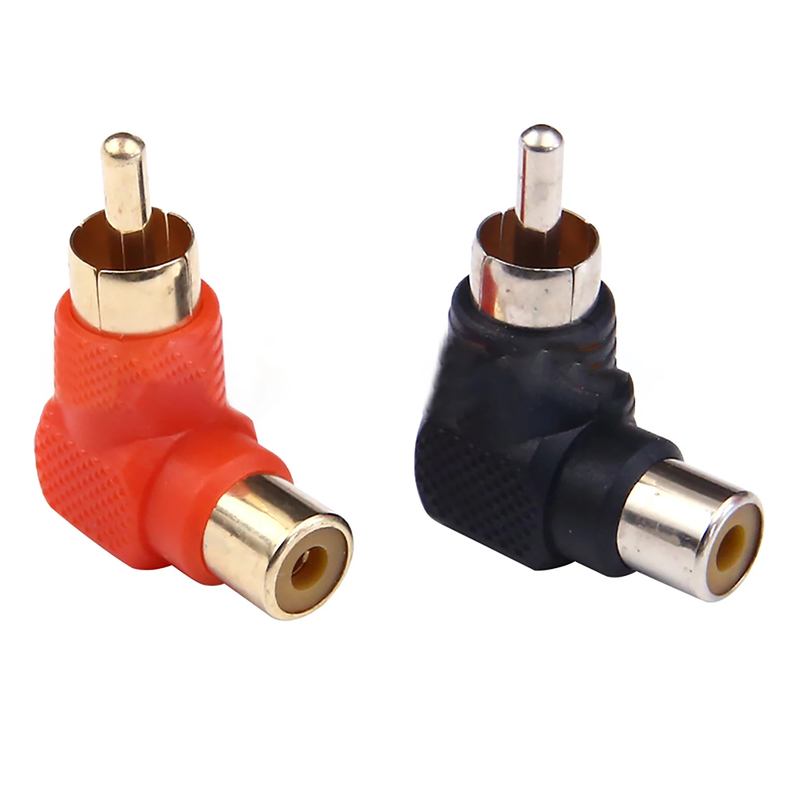 10 unids/lote conector RCA macho a hembra de ángulo recto Audio AV codo enchufe extensor de conector 90 grados enchufe adaptador RCA en forma de L