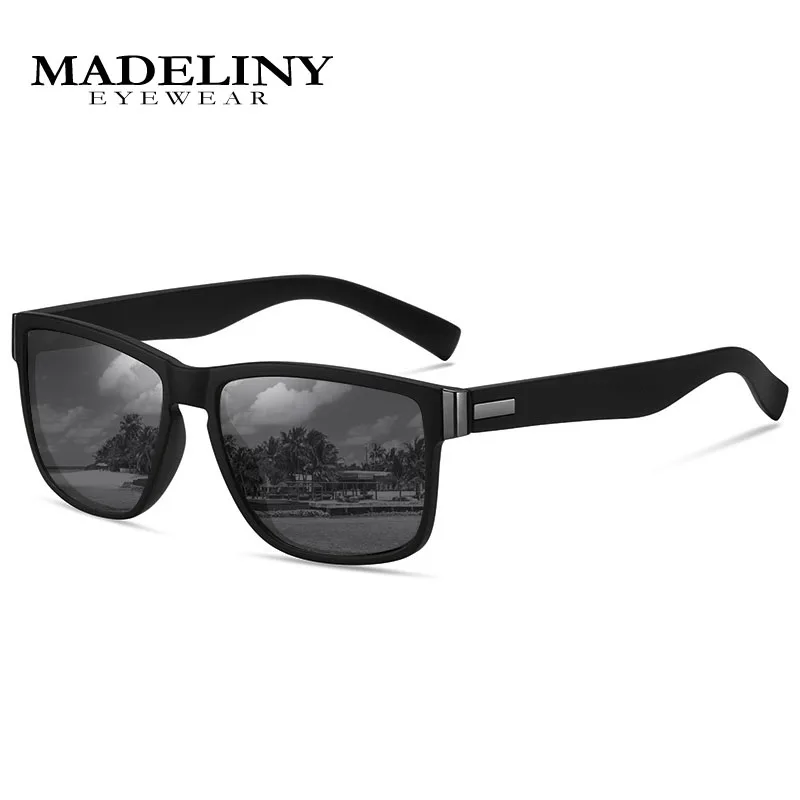 

MADELINY Square Polarized Sunglasses for Men and Women Lightweight Frame Sun Glasses with UV Protection Driving Cycling