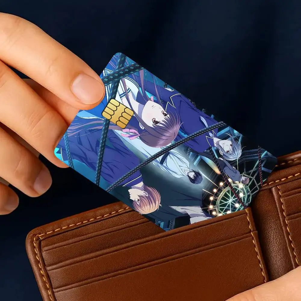 Cesta de frutas de Anime, tarjeta de crédito de última temporada, 4 Uds., pegatinas impermeables antiarañazos para protección decorativa de débito bancario