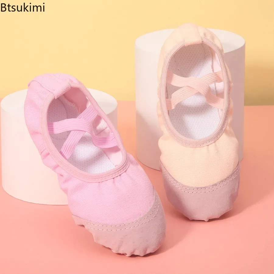 Lace-Up Free Children's Dance Shoes Body Training Ballet Leather Head Soft-Soled Training Shoes Women Dancing Performance Shoes