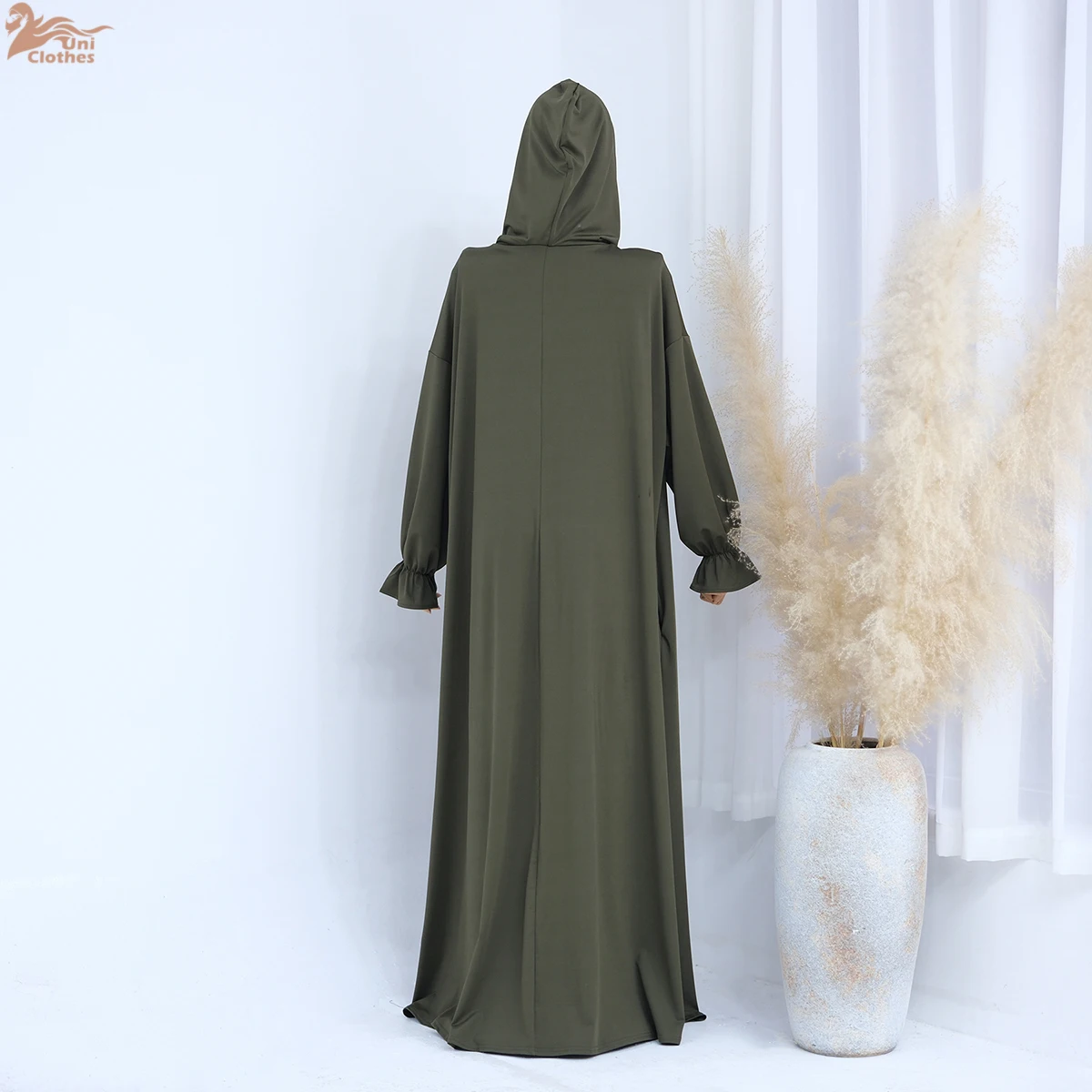 Eid Ramadan prière Abaya femmes robe musulmane dernière une pièce prière Hijab plaine Jersey à capuche Abaya vêtements islamiques