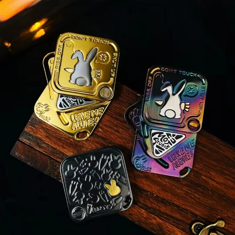 أرنب ضبط الشوكة ثلاث طبقات المغناطيسي الجانب دفع المنزلق تململ سبينر المعادن الضغط الإصبع EDC لعبة #2