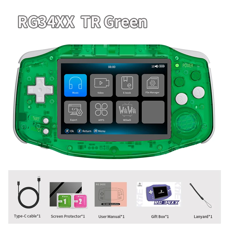 Anbernic RG 34XX draagbare gameconsole 3,4-inch IPS-scherm Linux 64-bit 3500mAh RG34XX retro gamingspelers ondersteunt WIFI-streaming