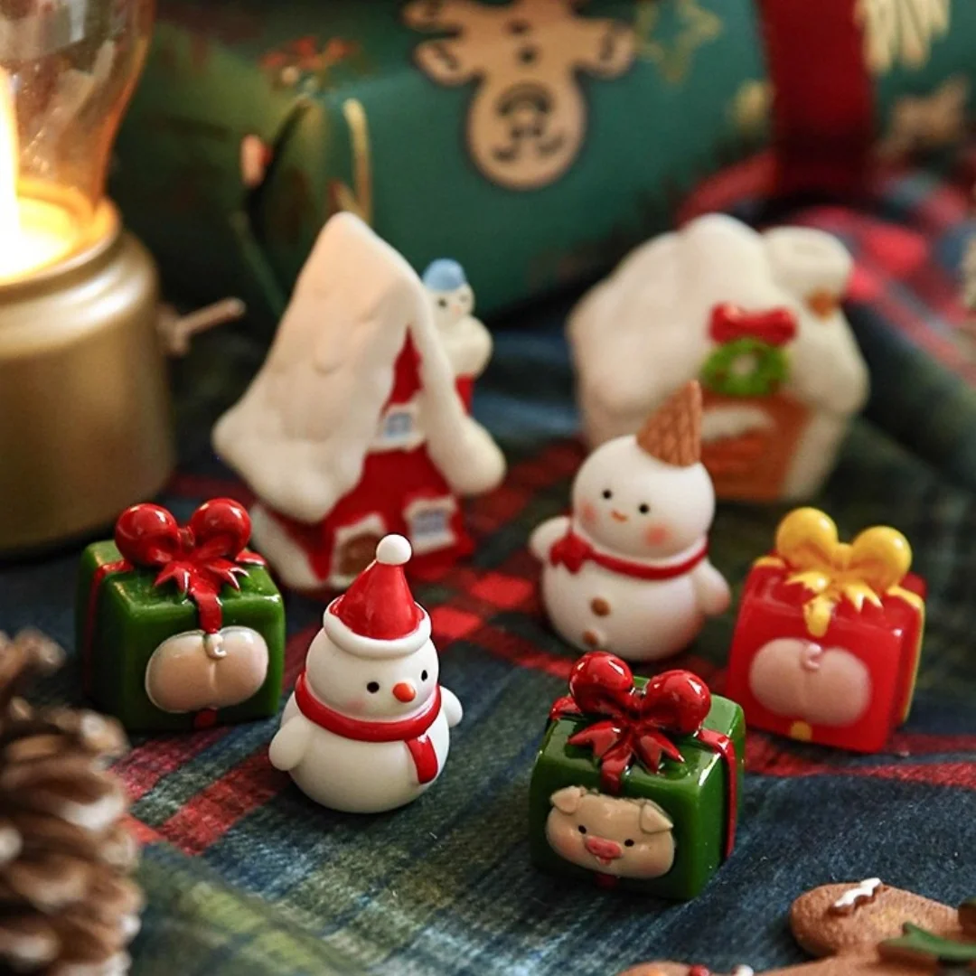 Holding Gift Micro Landscape Christmas Decorations Dollhouse Diy Crafts Fairy Garden Ornament Miniature Decoration New Year 2026