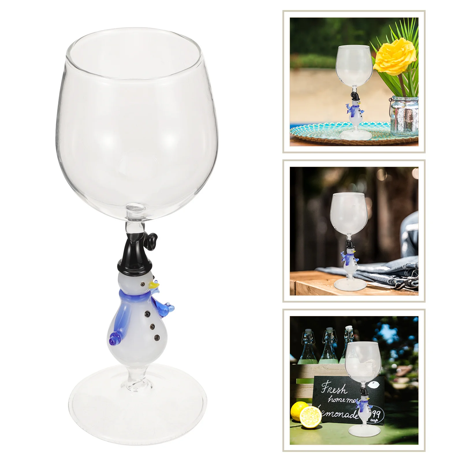 

Christmas Wine Glass Snowman Base Party Goblet Versatile Cocktail Glass for Xmas Celebration and Family Gathering