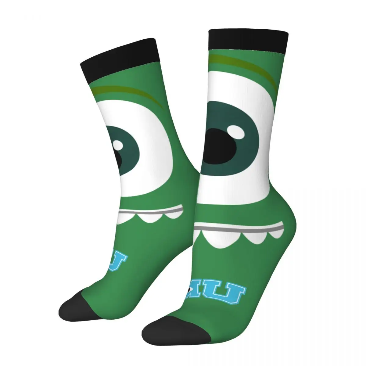 Crazy compression Mike Sock for Men Harajuku Disney Monsters University Mike Seamless Pattern Crew Sock Casual