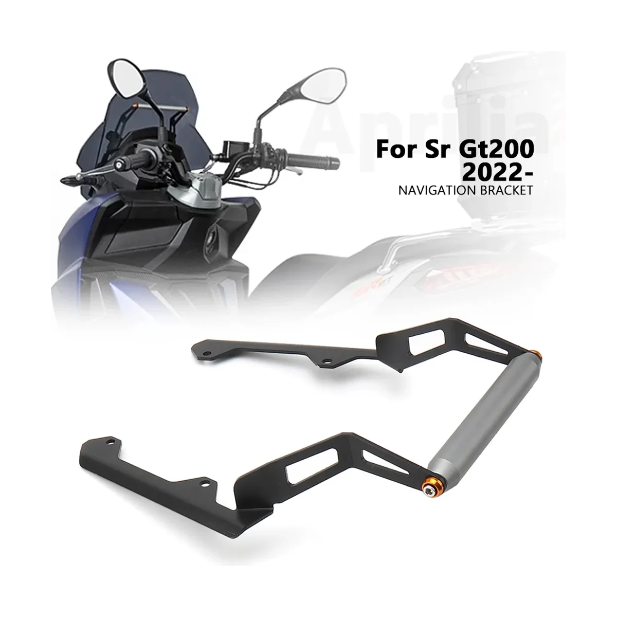 Suporte para pára-brisa da motocicleta, suporte do telefone, navegação GPS, suporte para APRILIA Sr Gt200 SR GT200 GT 200 2022 2023 22mm