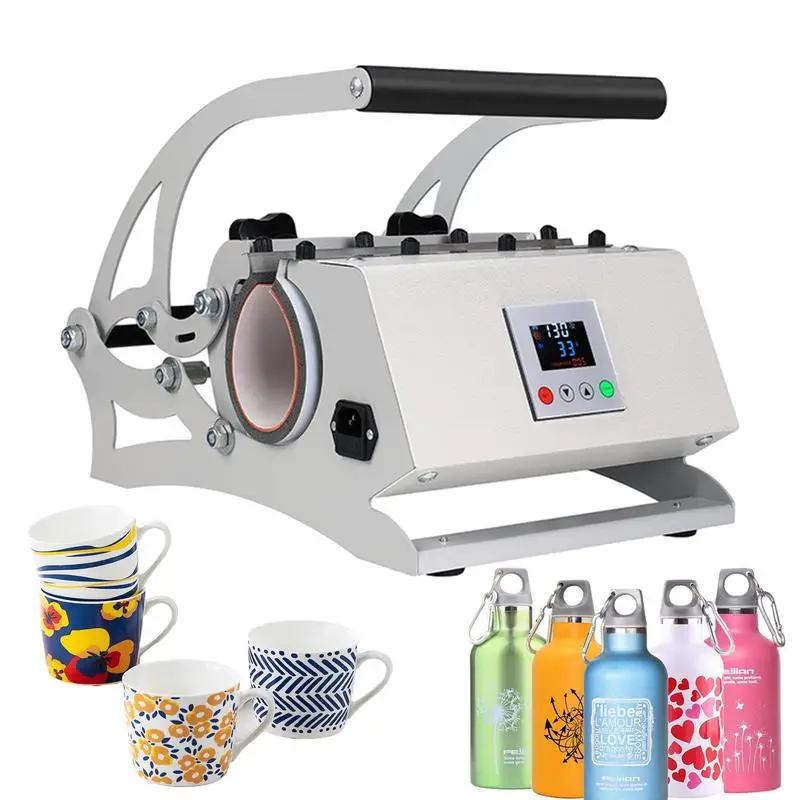 Machine de presse à chaud pour bouteille d'eau en verre, gobelet à sublimation bricolage, ruban de papier et gants, 110V, 30oz