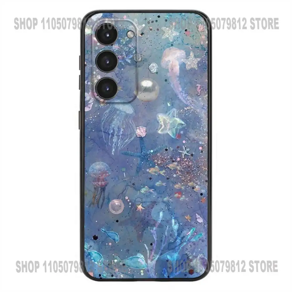 Grappige Kwallen Telefoon Case Voor Samsung Galaxy A20,21s,22,31,32,52,53,72,73,80,91 Zachte Siliconen Zwarte Cover