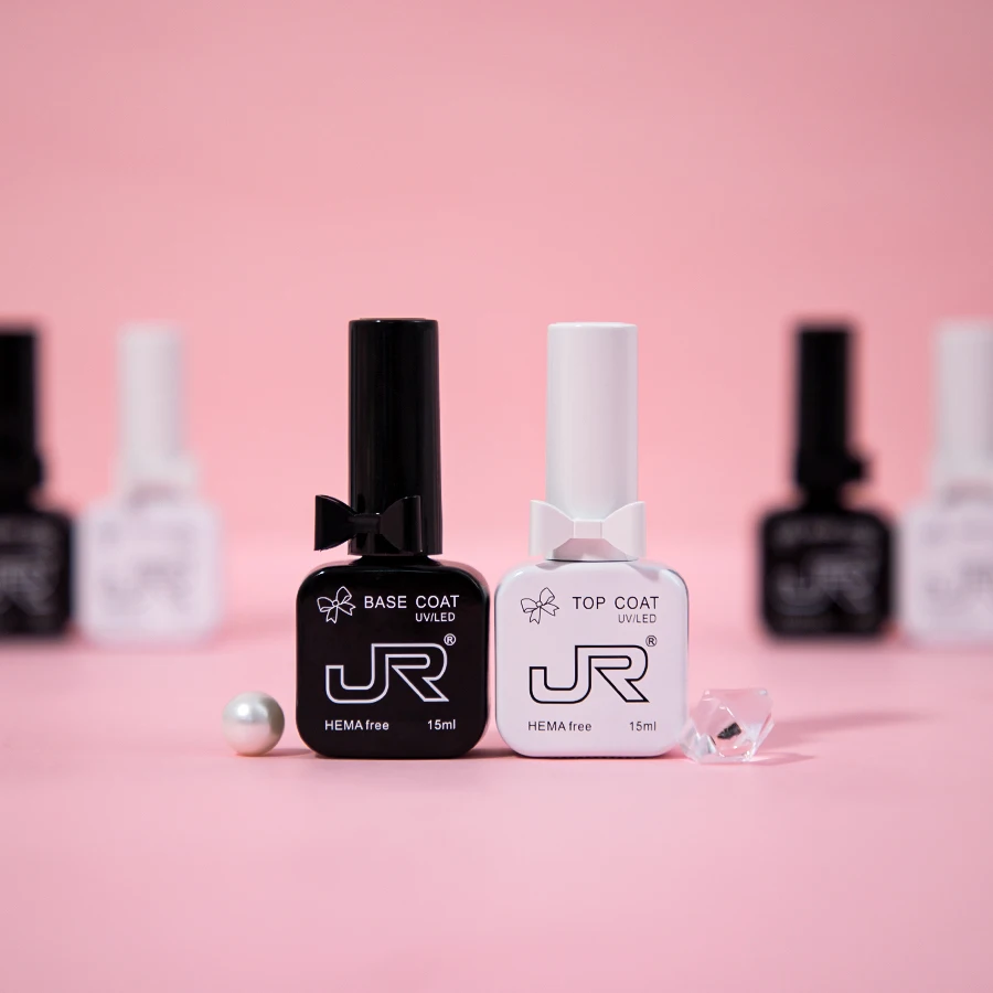 JR gel polish top coat and base coat set nail gel polish Soak Off UV/LED Gift for Women Girls