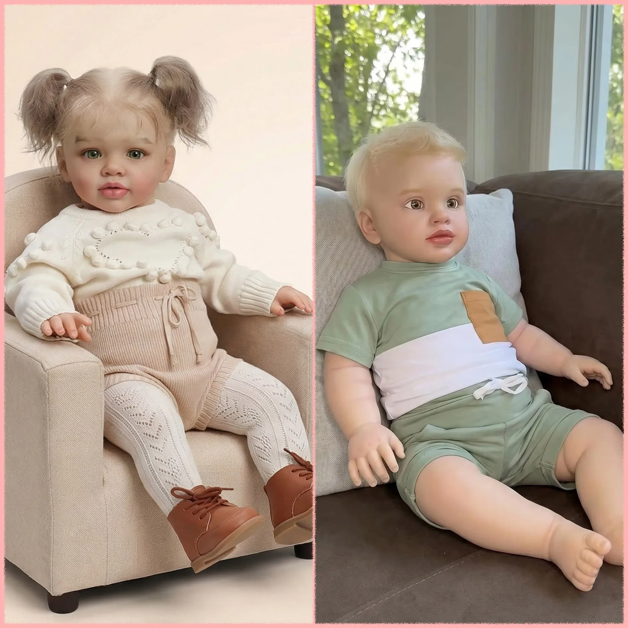 

25Inch Handmade Lifelike Reborn Doll Pippa Huge Size Toddler Multiple Layers Painting 3D Skin Hand-Rooted Hair Visible Veins
