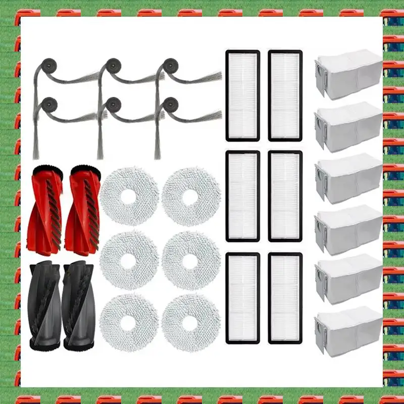 

ABMO для Roborock Qrevo Curv/P20 Pro, детали для пылесоса, основной ролик, боковая щетка, фильтр Hepa, швабра, тканевый мешок для пыли, аксессуары