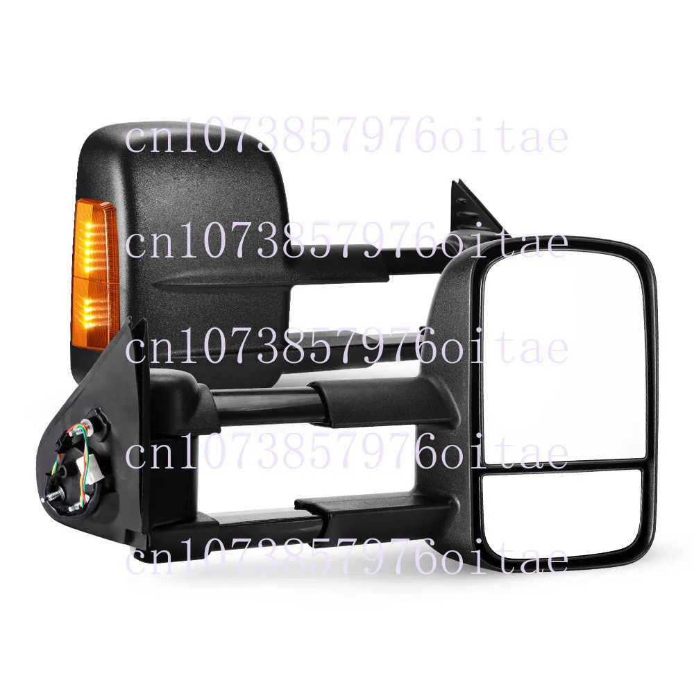 Black Pair Extendable Towing Mirrors for Hilux 2015-on Specially Designed for Large Field Mirror Electric Trailers