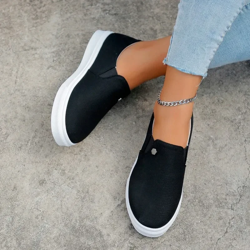 2024 Womens Loafers Casual Shoes for Women Street Comfortable Wear-resistant Women Vulcanized Shoes Walking Zapatillas De Mujer