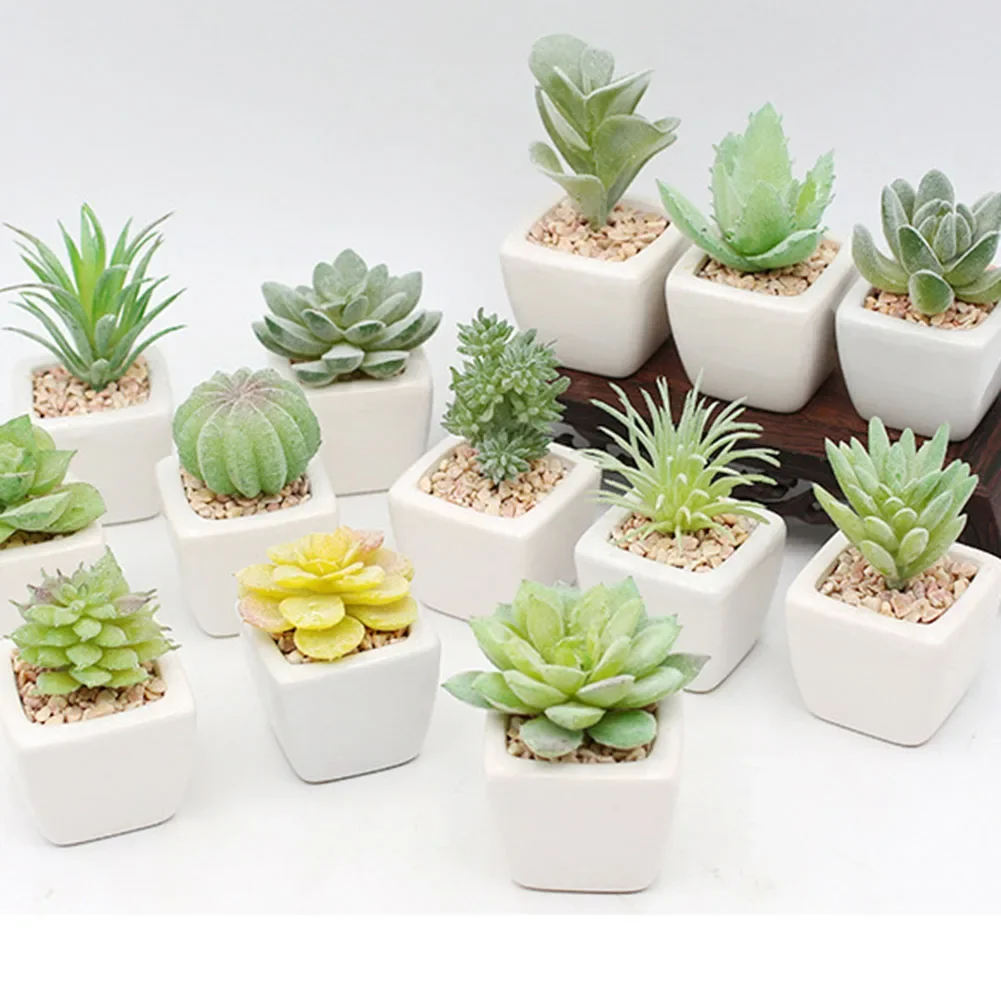 Mini Artificial Succulent Potted Plants Simulated Flower Bonsai For Home Garden Decoration Wedding Decor