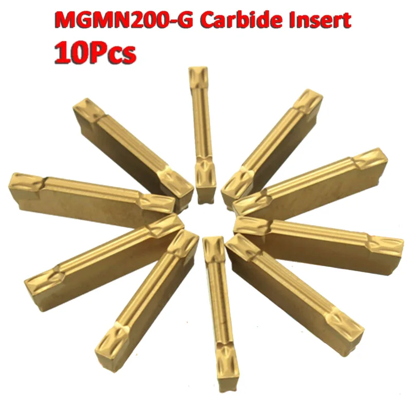

Set of 10 MGMN200G 2mm Carbide Inserts for MGEHR MGIVR Grooving Cutter Suitable for Stainless Steel and Cast Iron