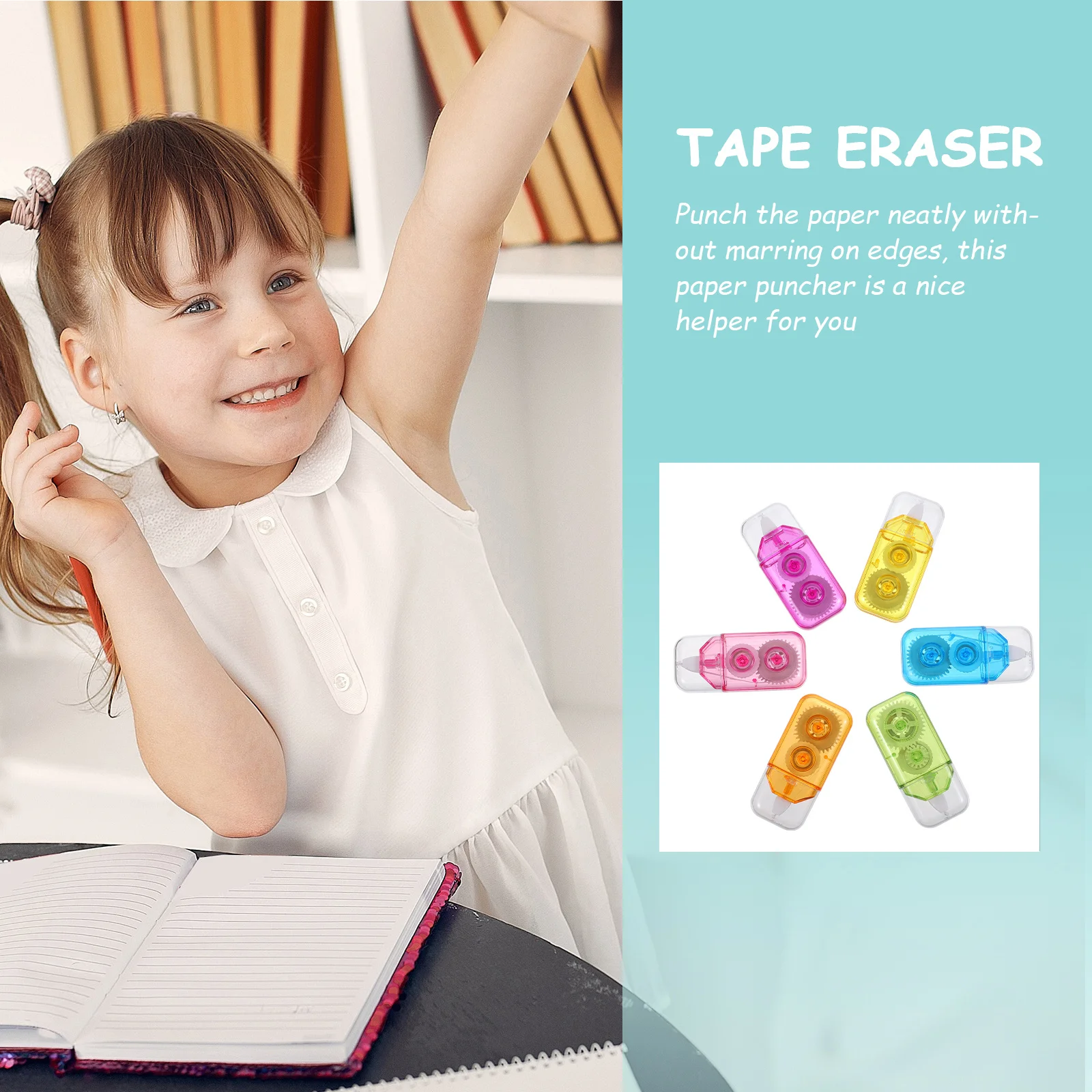 

6Pcs Correction Tapes Portable Small Correction Tapes Practical Adhesive Tape Erasers for Students Classroom Supplies