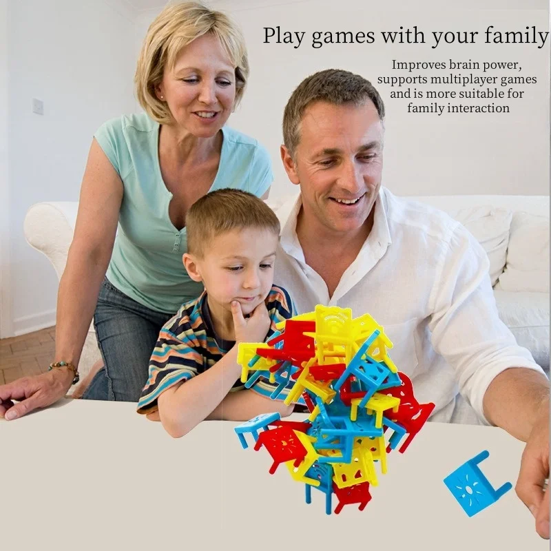 ของเล่นตัวต่อ 3 มิติ เกมฝึกทักษะกลยุทธ์ เก้าอี้ทรงตัว เกมครอบครัว เสริมสร้างพัฒนาการเด็กเล็ก เกมฝึกสมอง เกมเสริมสร้างสติปัญญา