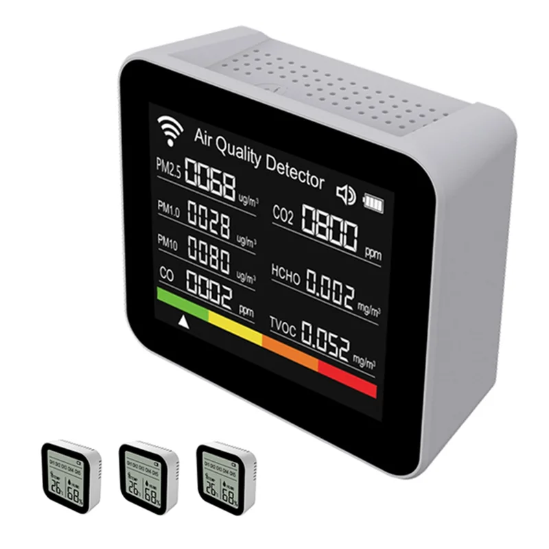 كاشف جودة الهواء تويا واي فاي 20 في 1 CO/CO2/TVOC/HCHO/PM2.5/PM1.0/PM10/درجة الحرارة/الرطوبة-A31R