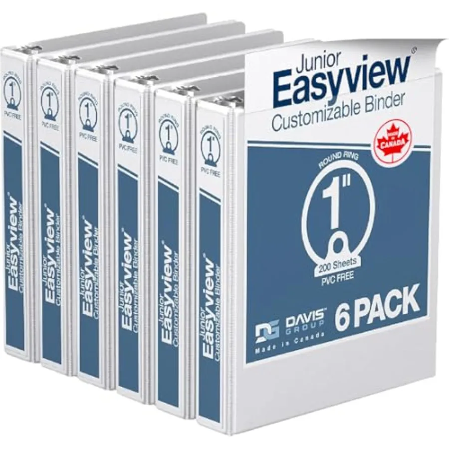 

Папка-регистратор Easyview Junior Mini с 3 кольцами, премиум-класса, маленькая, с прозрачной обложкой, 8,5x5,5 дюймов