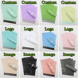 100PCS Custom Logo Text Express Courier Bag Plastic Self-Sealing Adhesive Poly Envelope Clothing T-shirt Box Shipping Pouches