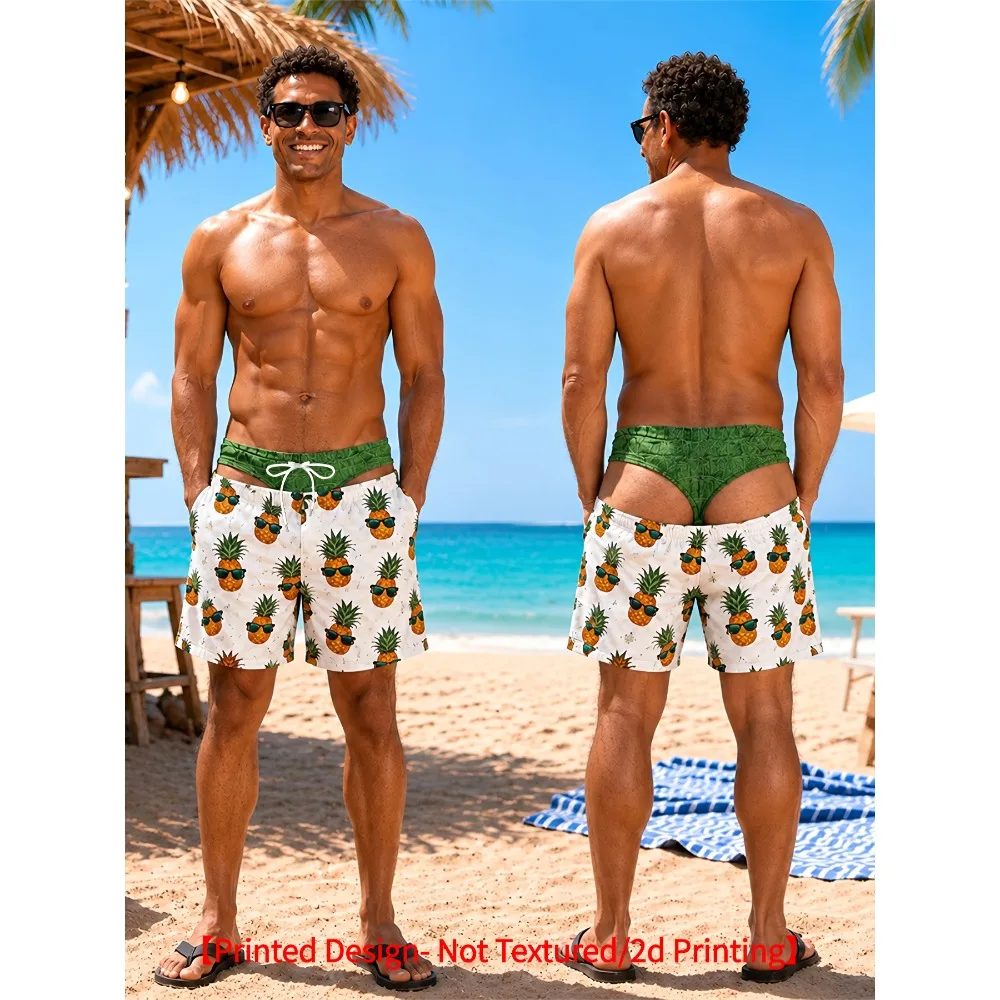 Funny Funny Pineapple With Sunglasses Print Men Swim Trunks Quick Dry Drawstring Beach Shorts Tropical Fruit Board Shorts - Aliexpress Deal