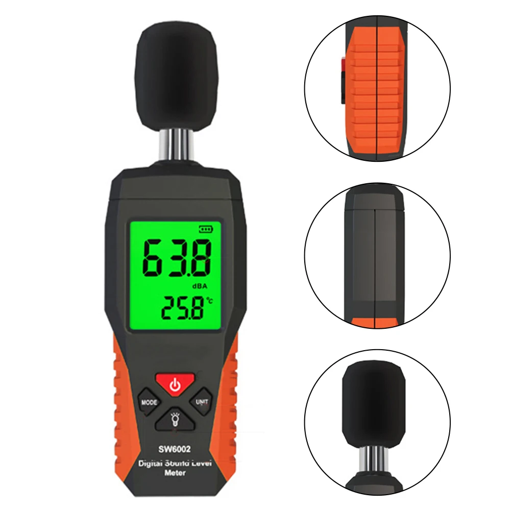 Sound Level Meter Digital Handheld DB Meter 30-130dB Noise Audio-Level Decibel Monitor Sound Measuring Instrument