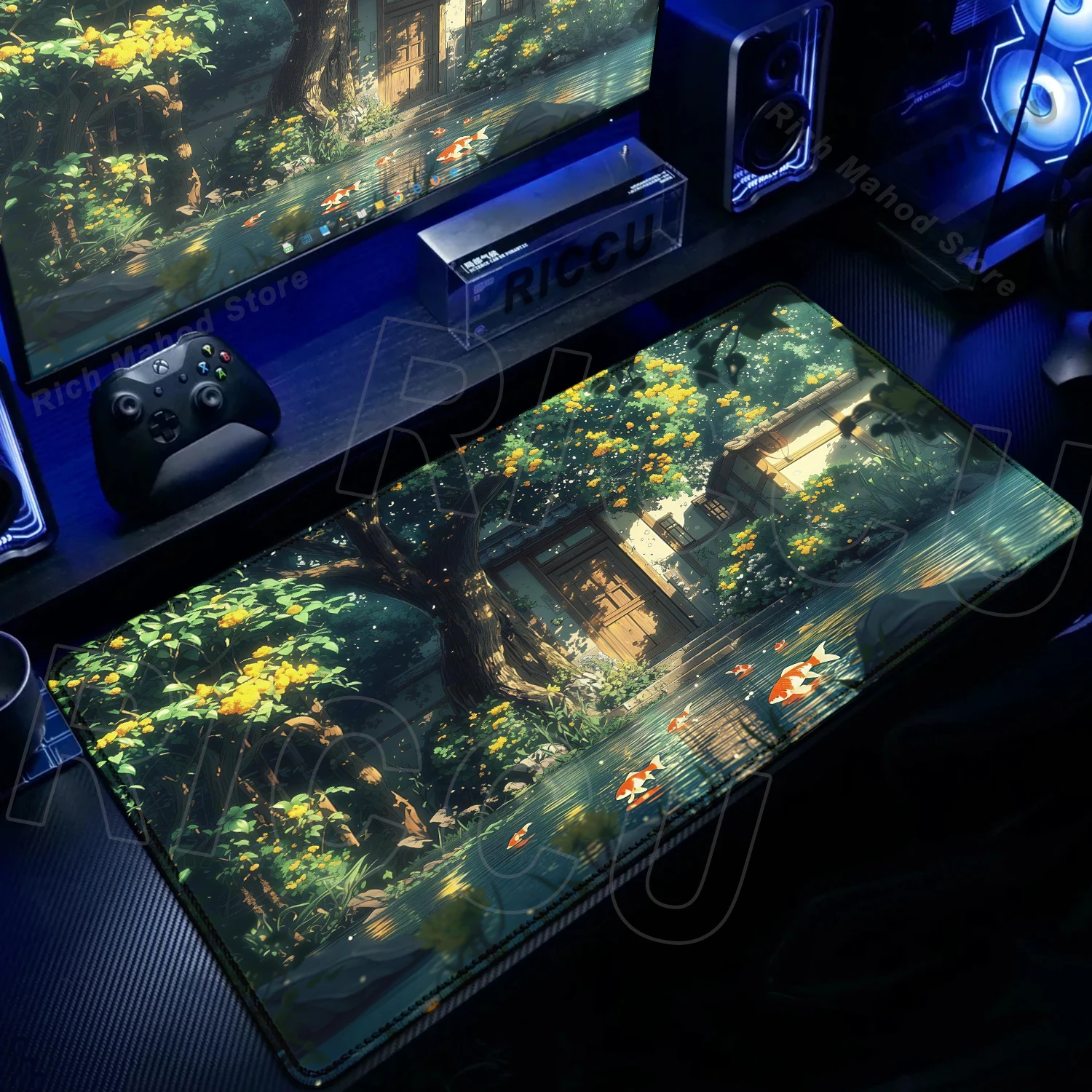 

Green Plant Aesthetic Mouse Pad Anime Forest Landscape Desk Mat Keyboard Pads Laptop Gaming Soft Mousepad Computer accessories
