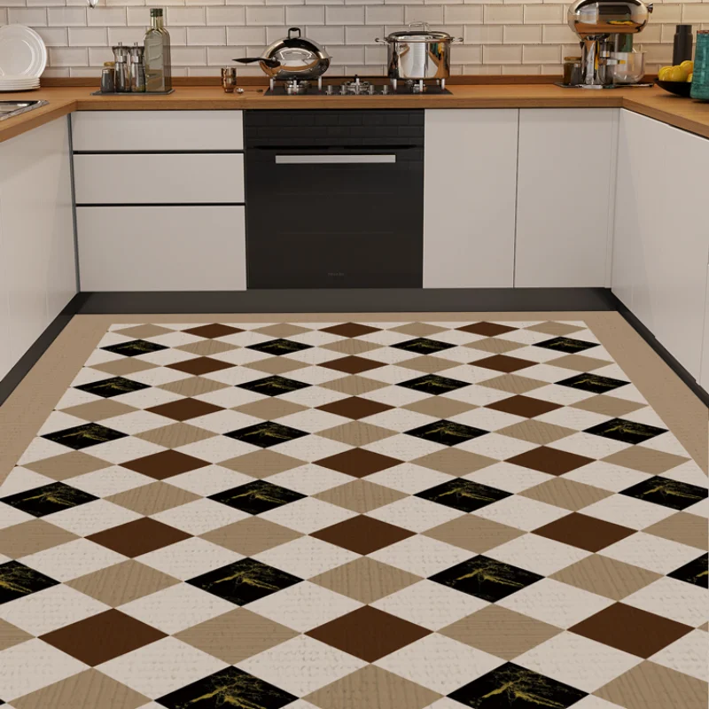 Kitchen Floor Mat Oil-proof, Stain-proof and Impermeable Scrubable PVC Waterproof Carpetr Bathroom Non-slip Rug ковер Tapis 러그