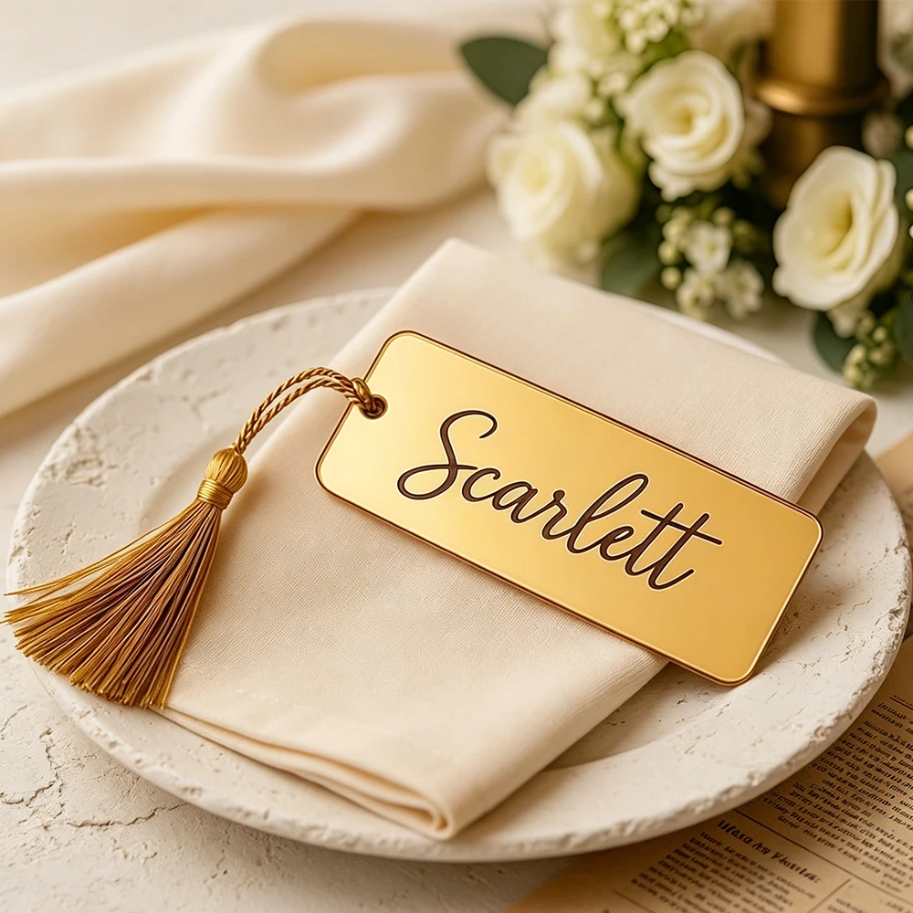 Customized Stainless Steel Tassel Name Party Label For Weddings Engagements Anniversaries Birthdays And Various Events Best Gift