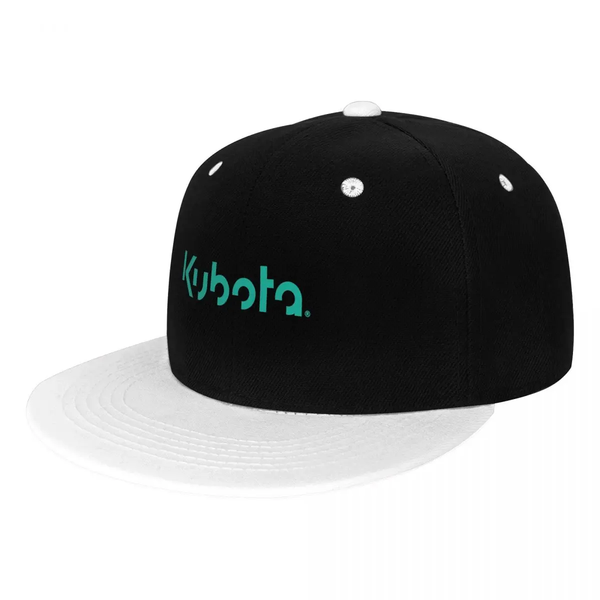 Cappello Hip Hop con ricamo a tesa piatta con Logo Kubota verde menta